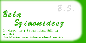 bela szimonidesz business card